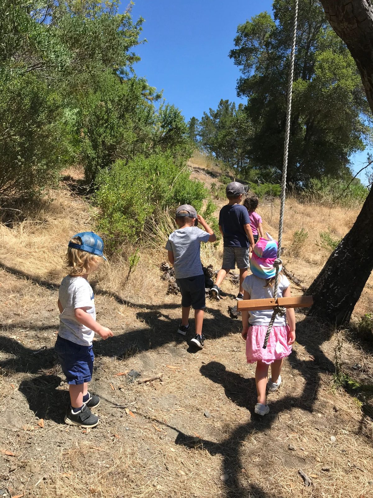 Children on a nature walk outdoors